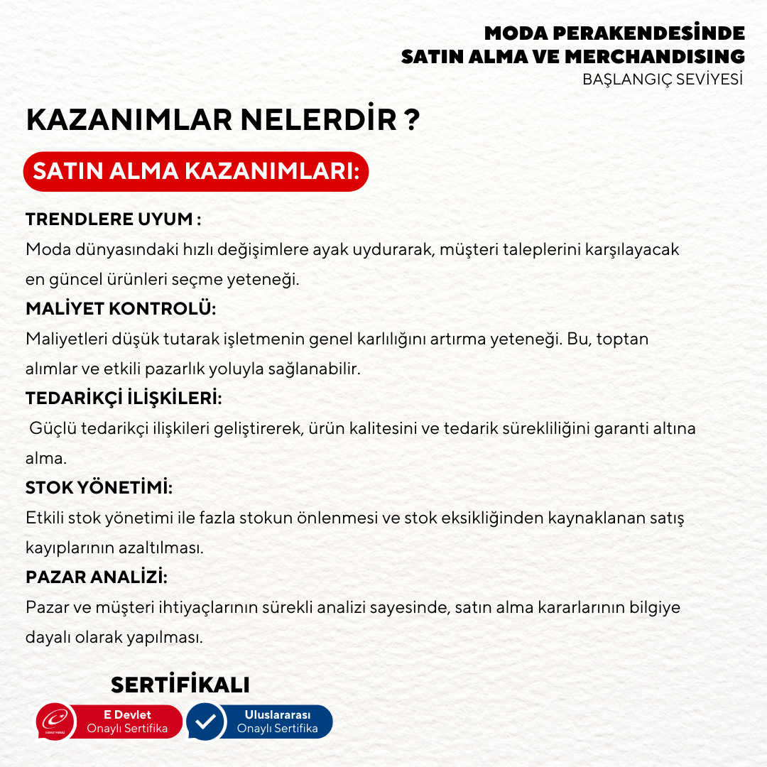 Purchasing and Merchandising (Online) in Fashion Retail - Beginner Level