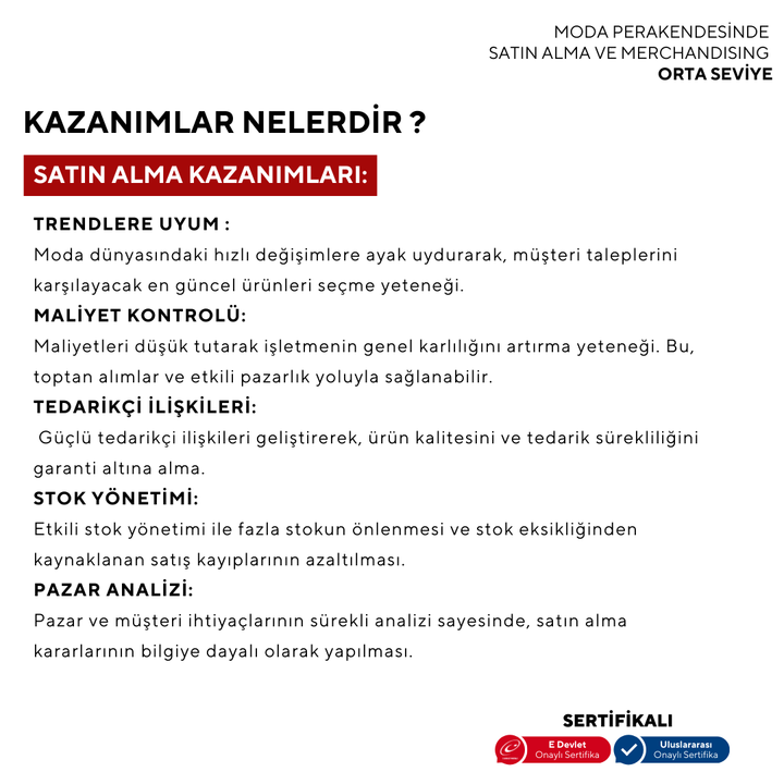 Fashion Retail Purchasing and Merchandising (In-Person) - Intermediate Level