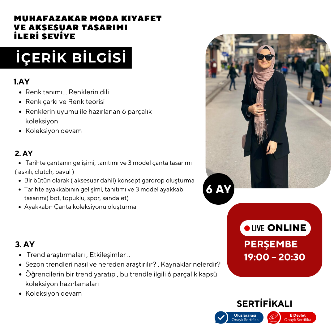 Diseño de ropa y accesorios de moda conservadora - Nivel avanzado