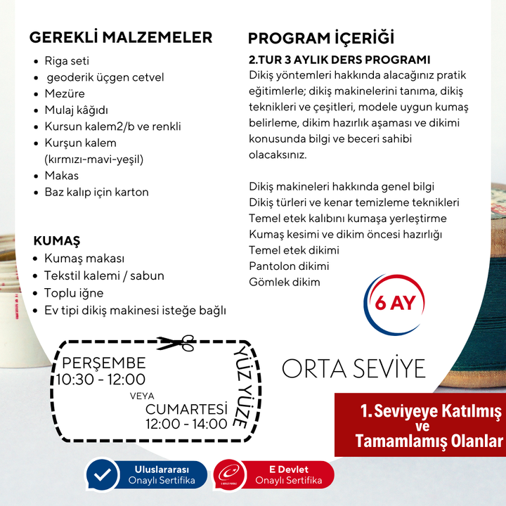 Schnittmustererstellung (Mittelstufe) – Präsenzunterricht