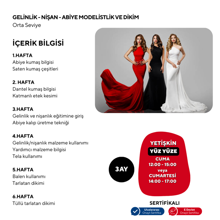 Gelinlik-Nişan-Abiye Elbise Kalıp Çıkartma Ve Dikim (Orta Seviyesi)