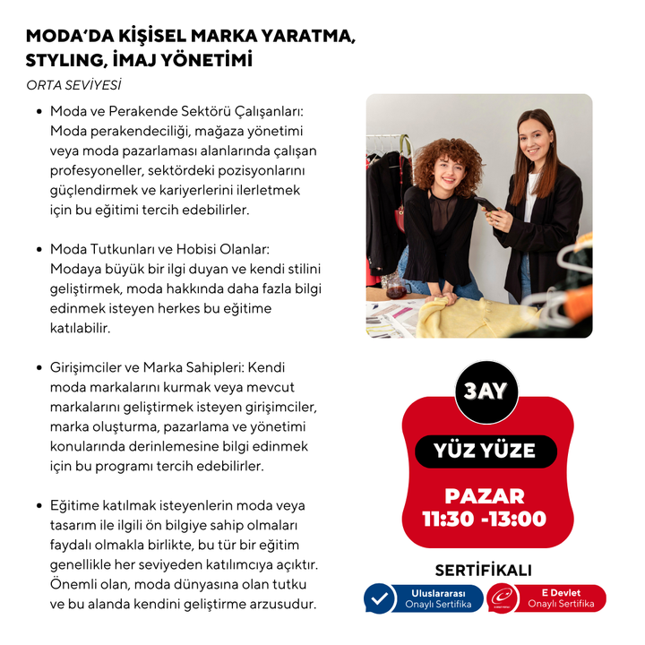 Creating a Personal Brand in Fashion, Styling, Image Management - Intermediate Level