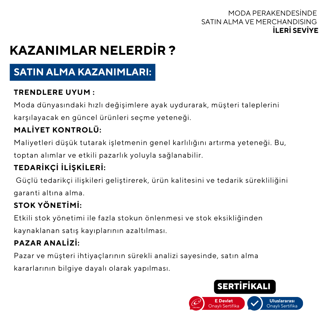 Purchasing and Merchandising in Fashion Retail (In-Person) - Advanced Level