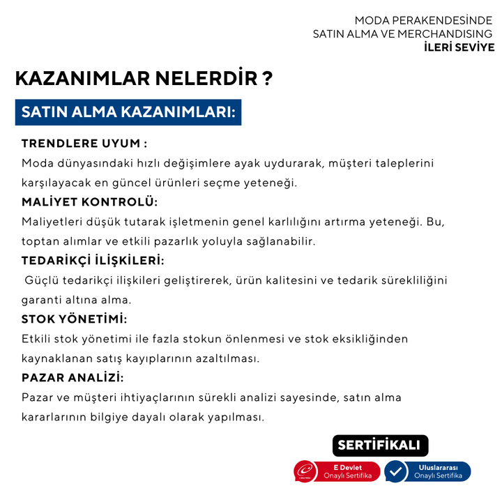 Purchasing and Merchandising in Fashion Retail (In-Person) - Advanced Level