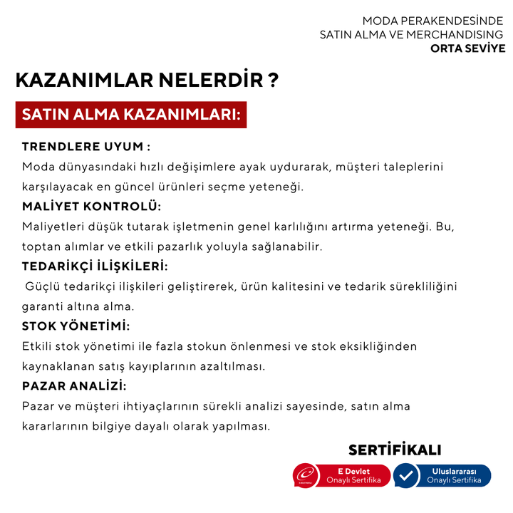 Fashion Retail Purchasing and Merchandising (Online) - Intermediate Level