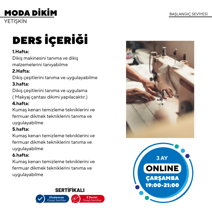 Nähen von Mode – (Anfängerniveau) – Online