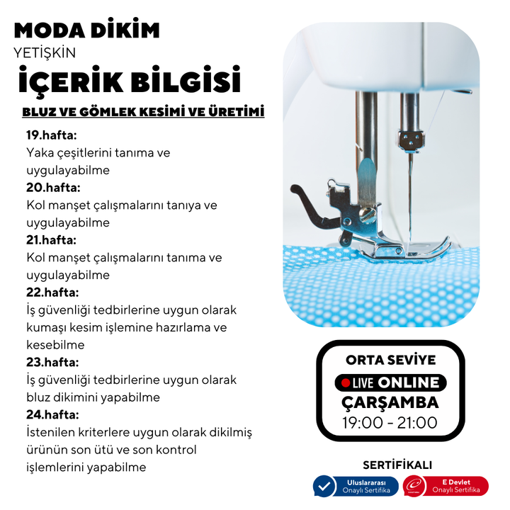 Moda Dikim  - (Orta Seviye)- Online