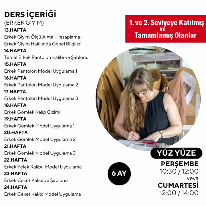 Schnittmustererstellung (Fortgeschrittenenniveau) – Präsenzunterricht